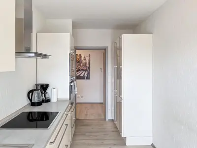 Küche/Küchenzeile in der Unterkunft T&K Apartments near Messe Fair Trade Düsseldorf und Airport EG