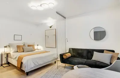 Ein Bett oder Betten in einem Zimmer der Unterkunft VALLEY APARTMENT Wuppertal