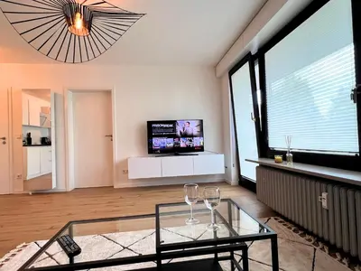 TV/Unterhaltungsangebot in der Unterkunft Apartment Ratingen - Balkon, Nähe DÜ-Messe und Airport