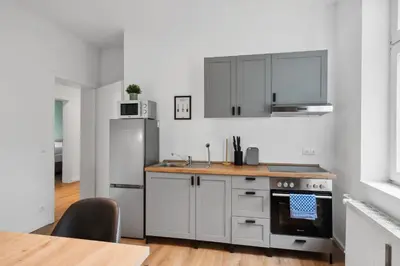 Küche/Küchenzeile in der Unterkunft Sali Homes Apartmenthaus Bochum