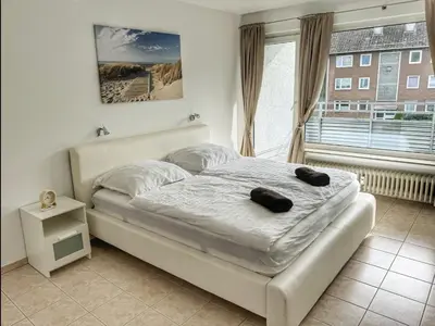 Ein Bett oder Betten in einem Zimmer der Unterkunft 3 Zimmer Apartment mit Balkon