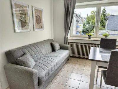 Ein Sitzbereich in der Unterkunft 3 Zimmer Apartment mit Balkon
