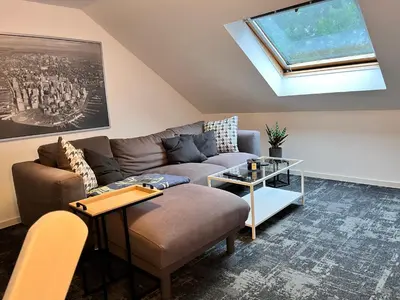 Ein Sitzbereich in der Unterkunft stylish, cozy, close to nature