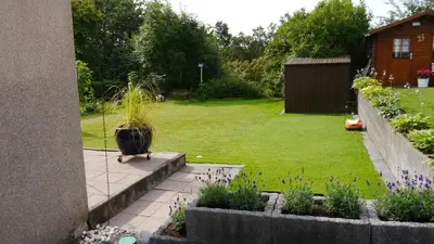 Ein Garten an der Unterkunft Ferienwohnung Brunsbachtal