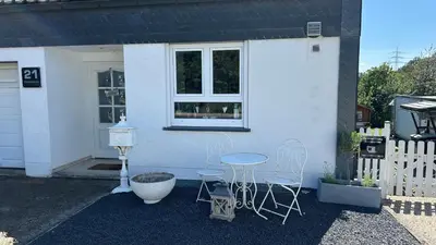 Ein Balkon oder eine Terrasse in der Unterkunft Ferienwohnung Brunsbachtal