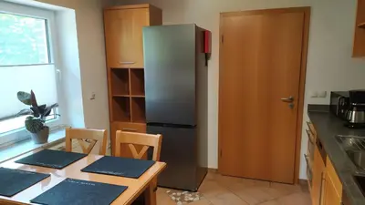 Küche/Küchenzeile in der Unterkunft Ferienwohnung Exoten-Paradies im Garten Seggewiß - Tierfreie Nichtraucherwohnung in Raesfeld, Kreis Borken