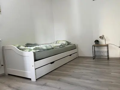 Ein Sitzbereich in der Unterkunft Waldnest