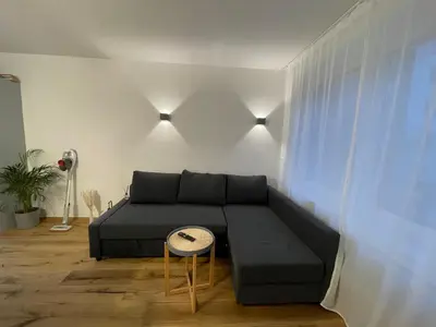 Ein Sitzbereich in der Unterkunft zentrales Appartement zwischen Messe und Altstadt