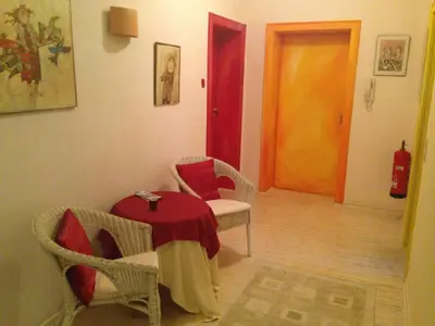 Ein Sitzbereich in der Unterkunft Hotel Georg
