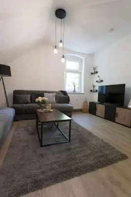 Ein Sitzbereich in der Unterkunft Idyllische Stadtwohnung