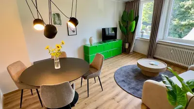 Ein Sitzbereich in der Unterkunft Sankt Göres Suites