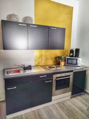 Küche/Küchenzeile in der Unterkunft Studio Apartment am Zoo