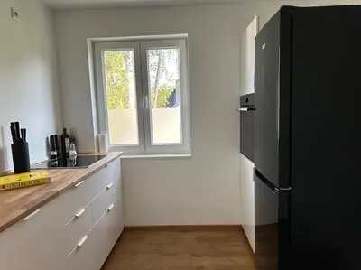Küche/Küchenzeile in der Unterkunft 2-Zimmerwohnung mit Terrasse