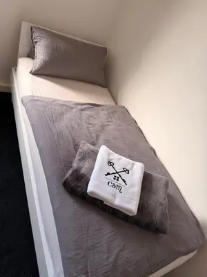 Ein Bett oder Betten in einem Zimmer der Unterkunft Ferien Monteur Haus C&M