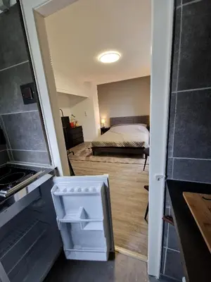 Ein Bett oder Betten in einem Zimmer der Unterkunft Business Apartment am Bergmannsheil KH Wlan