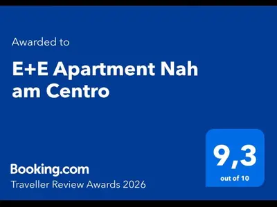 Ein Zertifikat, Auszeichnung, Logo oder anderes Dokument, das in der Unterkunft E+E Apartment Nah am Centro ausgestellt ist