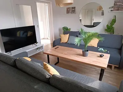 Ein Sitzbereich in der Unterkunft Comfortable Apartment with balcony