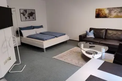 Ein Bett oder Betten in einem Zimmer der Unterkunft Apartment am Rhein-Ruhr-Zentrum