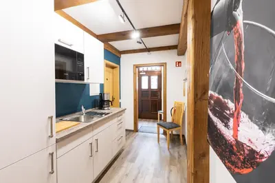 Küche/Küchenzeile in der Unterkunft Hotel Stadt Lüdenscheid, Domizil Herzogstraße