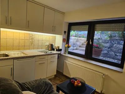 Küche/Küchenzeile in der Unterkunft Ferienwohnung Löhr Essen Kettwig