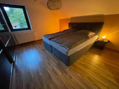 Ein Bett oder Betten in einem Zimmer der Unterkunft FeWo-Ruhr