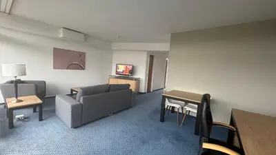 Ein Sitzbereich in der Unterkunft acom Apartments Essen