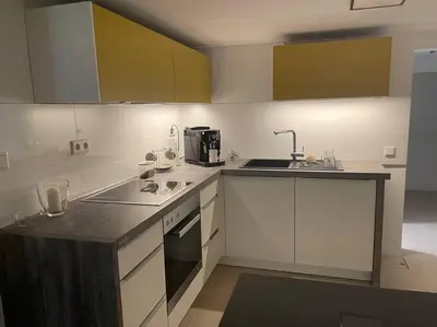 Küche/Küchenzeile in der Unterkunft Wohnung in Meerbusch