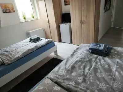 Ein Bett oder Betten in einem Zimmer der Unterkunft Monteurwohnung in Marl - Lipper 70 - 1OGR