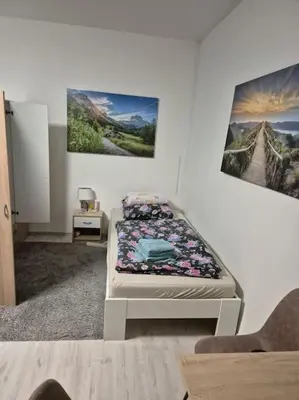 Ein Bett oder Betten in einem Zimmer der Unterkunft Monteurwohnung in Marl - Lipper 27 - EG