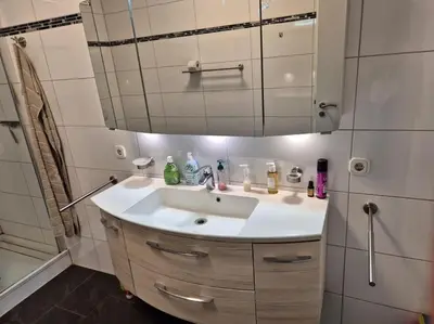 Ein Badezimmer in der Unterkunft Monteurwohnung in Marl - Lipper 27 - EG
