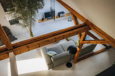 Ein Sitzbereich in der Unterkunft Atelier Bochum