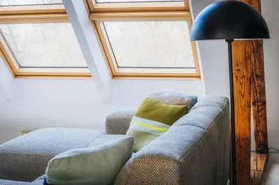 Ein Sitzbereich in der Unterkunft Atelier Bochum