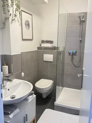 Ein Badezimmer in der Unterkunft Komfort-Apartment für Geschäfts- & Städtereisen