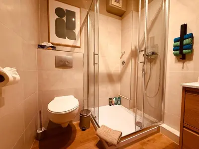 Ein Badezimmer in der Unterkunft Modernes Design-Apartment in Hünxe