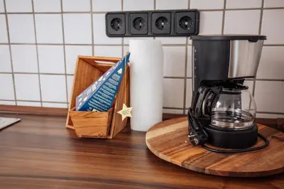 Kaffee-/Teezubehör in der Unterkunft bold & black - balcony - Netflix - Wifi - 5 Person
