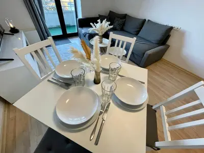 Ein Sitzbereich in der Unterkunft Stilvolles Apartment in Herdecke