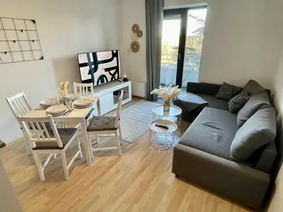 Ein Sitzbereich in der Unterkunft Stilvolles Apartment in Herdecke
