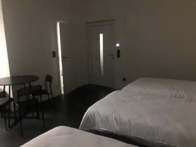 Ein Bett oder Betten in einem Zimmer der Unterkunft ENSAS Ferienwohnung Wuppertal Uellendahl-Katernberg 1Zi Apart
