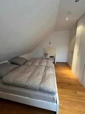 Ein Bett oder Betten in einem Zimmer der Unterkunft Lerchennest Nottuln