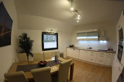 Küche/Küchenzeile in der Unterkunft Ferienwohnung Kaue