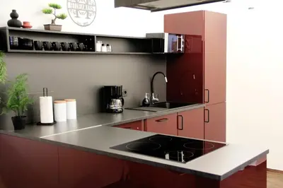 Küche/Küchenzeile in der Unterkunft Asia Suite l 3 Schlafzimmer I Sauna l 400m bis Uni I Messe I IGA 27