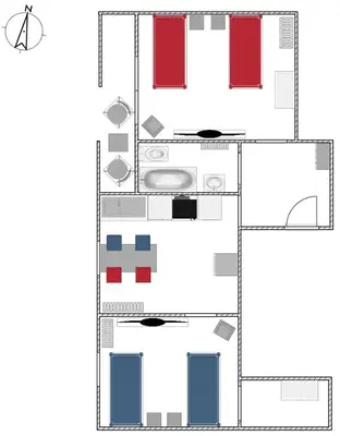 Grundriss der Unterkunft homes of ruhr - Monteurwohnung Schimanski
