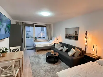 TV/Unterhaltungsangebot in der Unterkunft City Apartment with 2 individual beds and sleeping sofa and kitchen