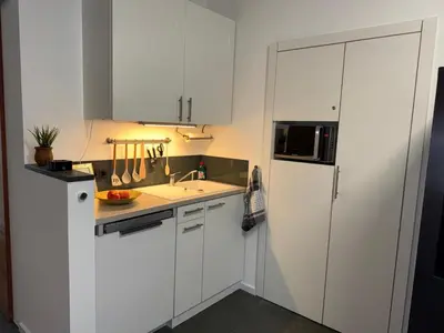 Küche/Küchenzeile in der Unterkunft Ferienwohnung- Monteurwohnung- Businesswohnung- Wellness- Sauna