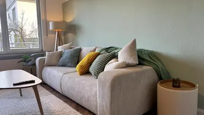 Ein Sitzbereich in der Unterkunft Cozy Apartment with Balcony I free Parking I WiFi