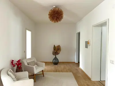 Ein Sitzbereich in der Unterkunft Apartment in Bochum