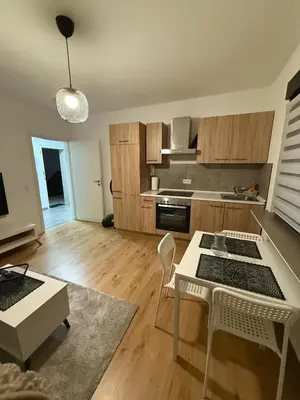 Küche/Küchenzeile in der Unterkunft MA Apartments - Free Parking, Free WiFi, Relax & Coffee,