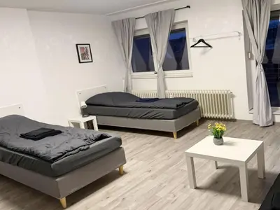 Ein Sitzbereich in der Unterkunft Spacious Apartment in Recklinghausen