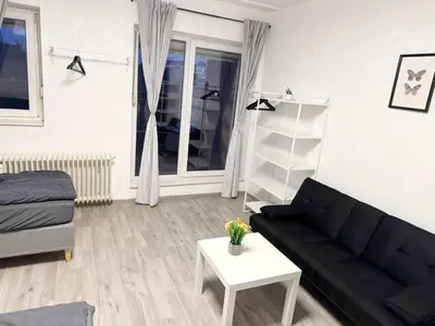 Ein Sitzbereich in der Unterkunft Spacious Apartment in Recklinghausen