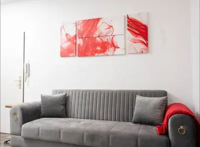 Ein Sitzbereich in der Unterkunft Livemore24 - Apartment 1 in Herten West 24-7 Check-in
